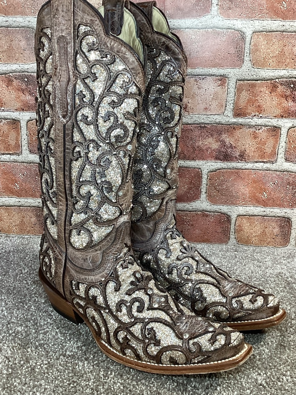Womens Alfa glitz western cowboy boots size 8